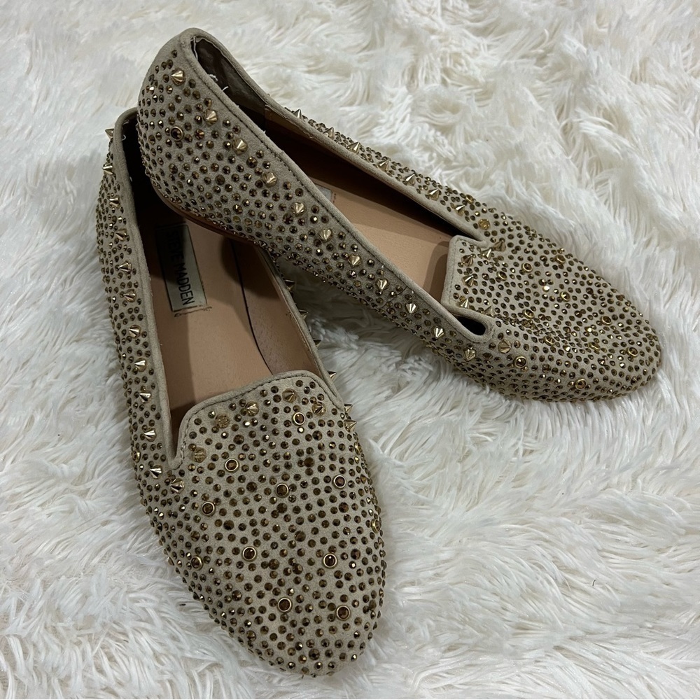 Steve Madden Gold Granite Studded Flats Size 8.5